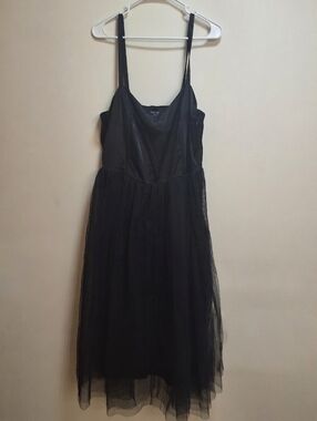Cosmic Aura Black Tulle Corset Midi Dress Whimsigoth Lolita Prom Formal Size 1